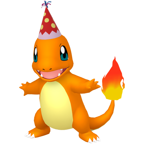 Charmander med festhatt